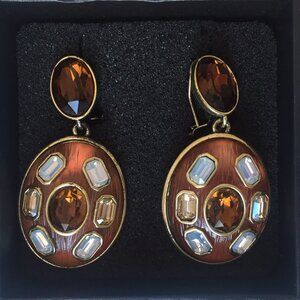 HEIDI DAUS Stunning SAY IT WITH STYLE  Earrings with Oval Pendants